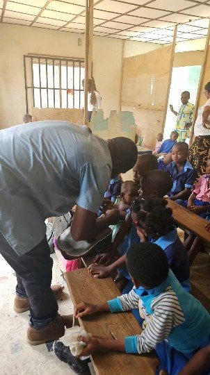 Students and staff at the school