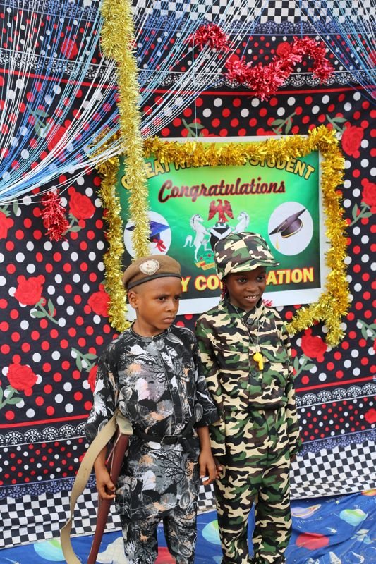 Pupils dressed as soldiers at the Career Day convocation