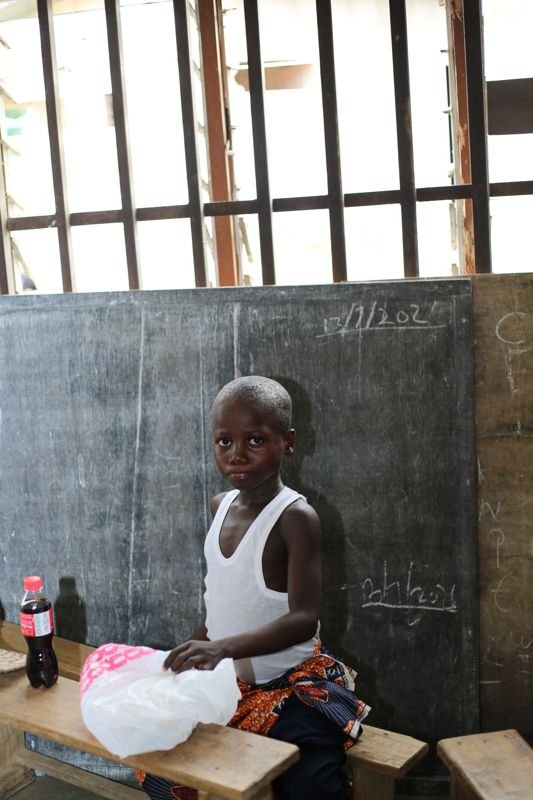 A pupil at the chalkboard on Career Day