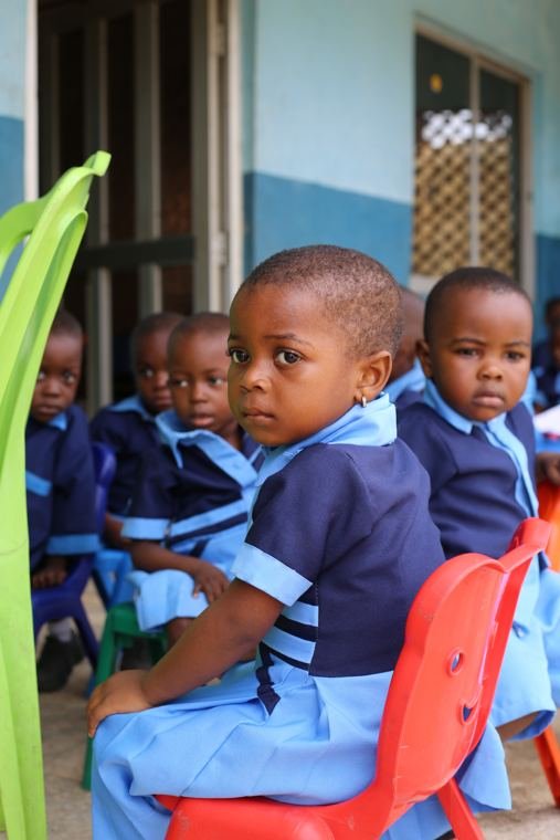 Pupils of Edoma Iyawot Academy in their school uniform